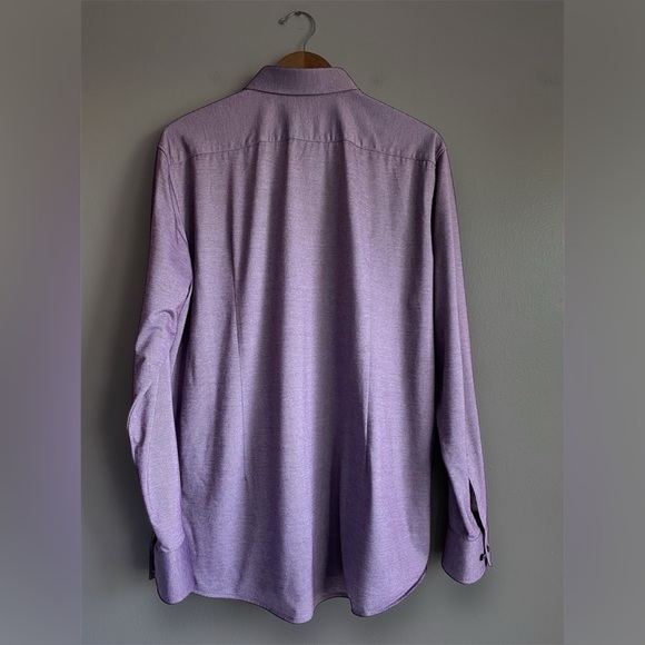 Boss Hugo Boss Men’s Purple Performance Sharp Fit Dress Shirt Micro Pattern XL - Picture 5 of 11